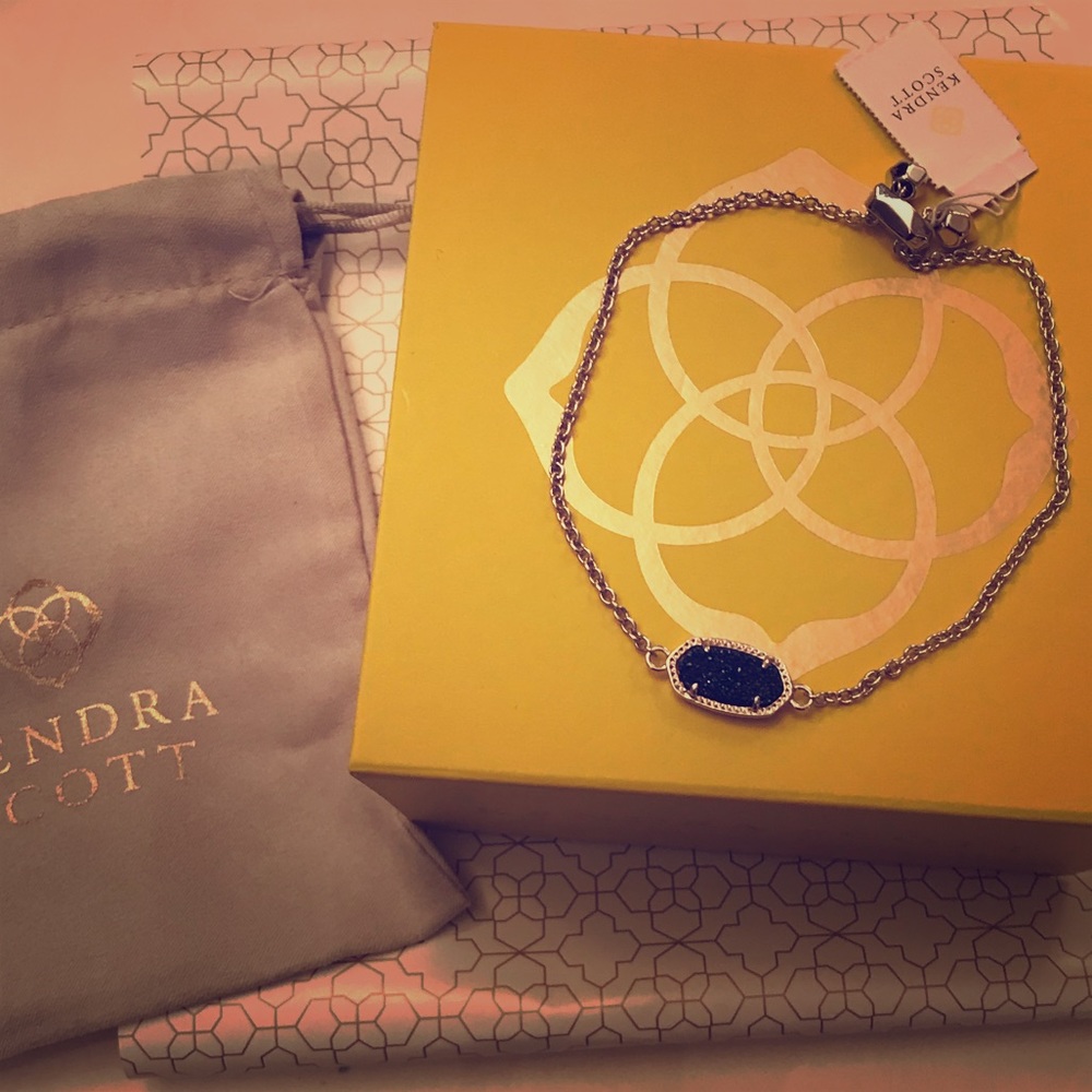 Kendra Scott Elaina Silver Bracelet in Blue Drusy